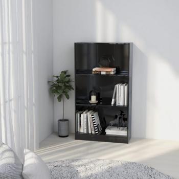 Scaffale Nero 3 Livelli Legno Multistrato