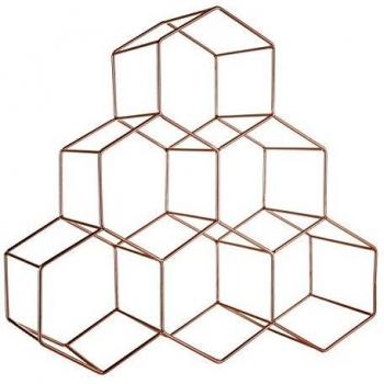 Contemporary 6 Bottle Green Finish Wine Rack, Modern Design Bottle Rack For Cupboard