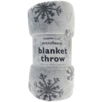 Frosted Fluff: Grey Snowflake Throw