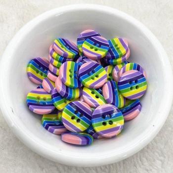 15Pcs 12mm Multi-Colored Resin Buttons with Four Holes for DIY Projects