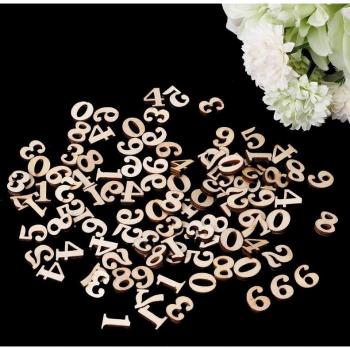 100Pcs 15mm Wooden Numbers for Card Making