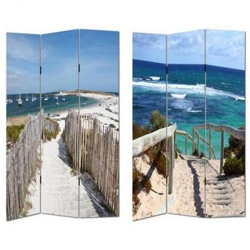 HTI-Line Paravent Beach 1 – Raumteiler aus spanischer Holzoptik