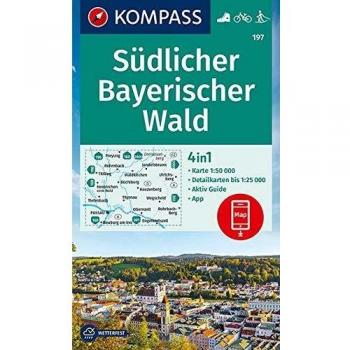 KOMPASS Wanderkarte Südlicher Bayerischer Wald: 4in1 Wanderkarte 1:50000 mit Aktiv Guide und Detailkarten inklusive Karte zur offline Verwendung in ... Langlaufen. (KOMPASS-Wanderkarten, Band 197)