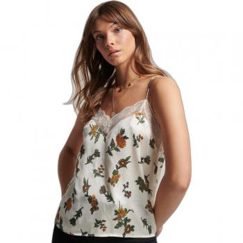 Superdry Women's Satin Camisole in Fleur Optic Pattern – L