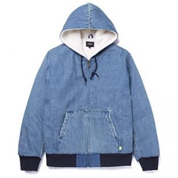 HUF Men's Hooded Zip Jacket in Indigo Blue