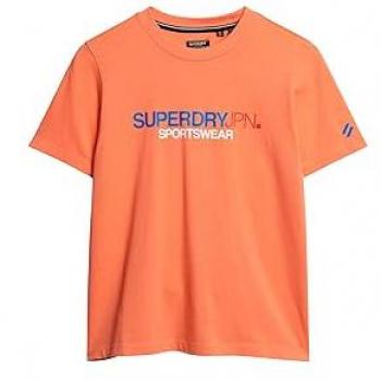 Superdry Dames T-shirt (XS) Lichtoranje + Blauw + Rood, Vintage Style