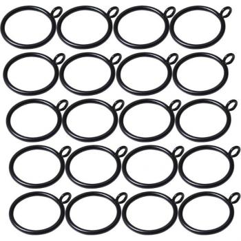 Metal Round Shower Curtain Rings (Black/Silver/White)