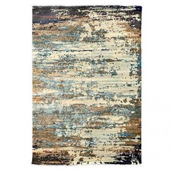 Tapis Chambre 60x110 Marron & Beige Motif Abstrait – OEUVRO