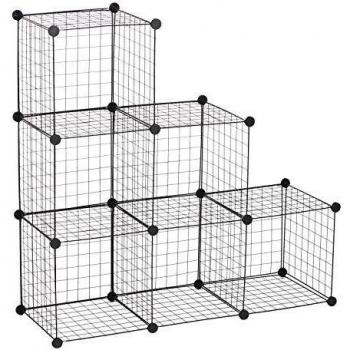 DIY 6 Cube Metal Wire Rack Display Cabinet