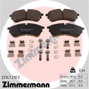 ZIMMERMANN plaquettes de frein Volkswagen, MAN 22147.210.2