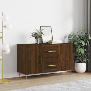 Table basse chêne marron 100 x36x60 cm, structure métallique, bois composite