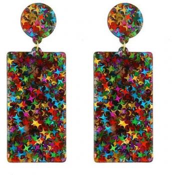 Aretes geométricos colgantes para mujer