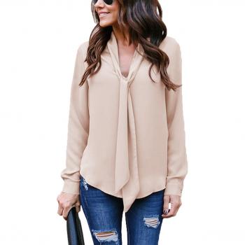Hownew-X Damen Tunika V-Ausschnitt Langarmshirt