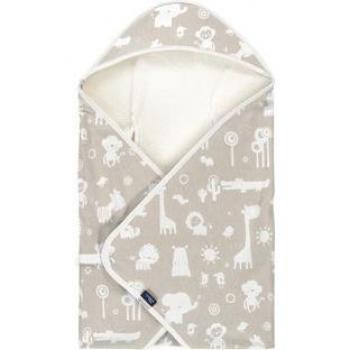 Couverture de voyage animaux zoo 80x80 cm taupe