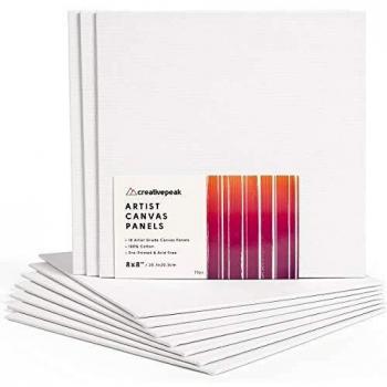 Acid‑Safe 8x8 White Canvas Boards – 10‑Pack Bundle