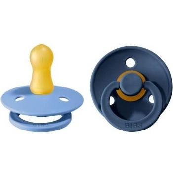 Size 1 Natural Rubber Pacifiers – Sky/Steel Blue Duo