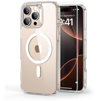 ESR Classic Hybrid Halolock MagSafe‑Case mit Tempered Glass – iPhone 16 Pro, transparent