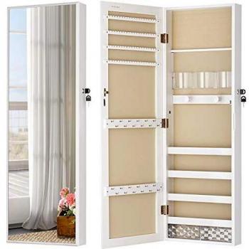 LUXFURNI Door-Hanging Mirror + Lockable Storage