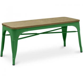 Banc Bistrot Metalix en Bois et Métal Vert