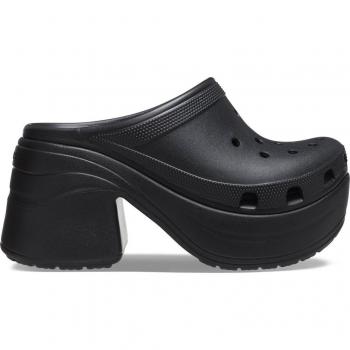 Crocs Black Perforated Heeled Mules