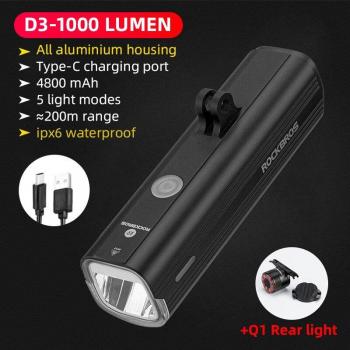 Taschenlampe für Radfahrer ROCKBROS 1000 Lumen 4800 mAh