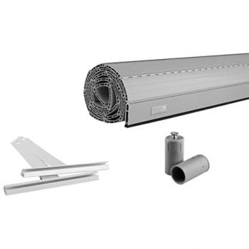 Schellenberg Rolladenpanzer Set für 60 mm Stahlrohrwellen, PVC Maxi, 90 x 110 cm, mit Aufhängefeder, Alu-Endleiste, Rolladenstopper, grau