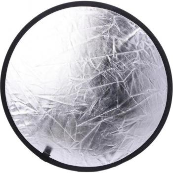 Réflecteur multi-disque 2 en 1 55-60cm argent/blanc