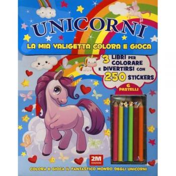 Unicorni. La mia valigetta colora e gioca. Con adesivi. Ediz. a colori. Con 6 pastelli