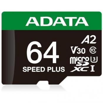 Adata Speed Plus microSDXC 64GB UHS-I U3 Speicherkarte mit Adapter