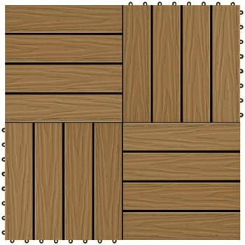 Piastre Decking WPC 30x30 cm – Bruin, 11 pezzi – Maison du'Monde