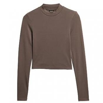 Superdry T-Shirt Long Sleeve Open Back Raisin Brown XL