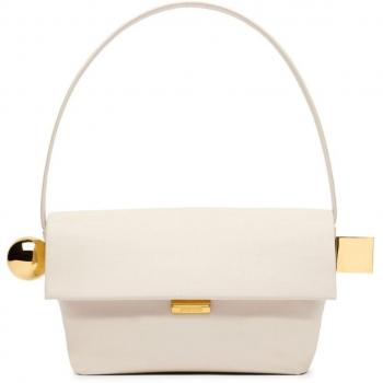 Jacquemus Le Rond Carre White Metallic Detail Shoulder Bag – One Size