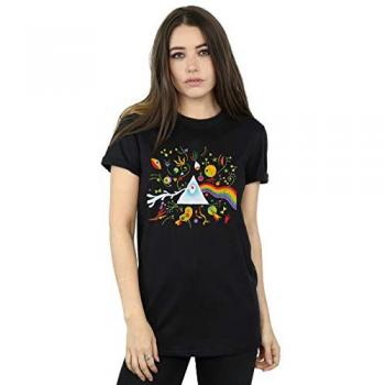 Boys-Style Pink Floyd Damen T-Shirt „Miro 70s Prism“ – Baumwolle, XXL, Schwarz