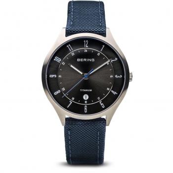 BERING Men's Analog Quartz Watch with Nylon Strap