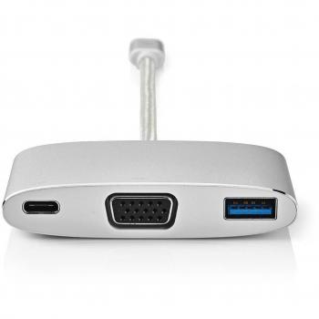 Nedis USB 3.1 Adapter USB-C auf USB-A, VGA und USB-C, 0,20 m, Gold