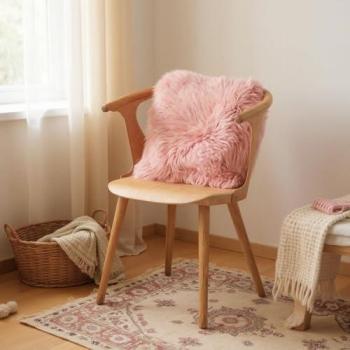Pink Infinity Leather Sheepskin Seat Cushion – 40 × 40 cm