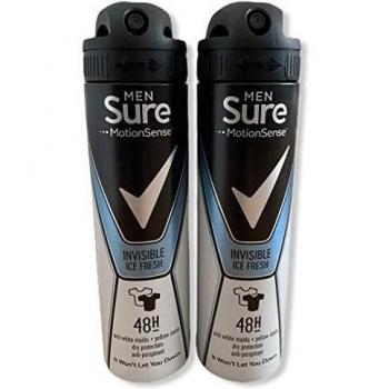 SURE MEN ANTI PERSPIRANT 48H PROTECTION INVISIBLE ICE FRESH 150ML DEODORANT