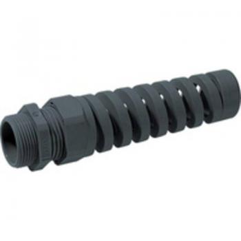 Polyamide M25 Cable Gland with Bend Protection Sleeve – Black (RAL 9005)