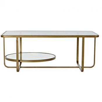 Mesa de Centro de Metal y Cristal 90 x 50 x 35 cm