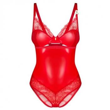 Body Aliosa (Obsessive) – Sinnlich roter Glanz mit floraler Spitzenverarbeitung