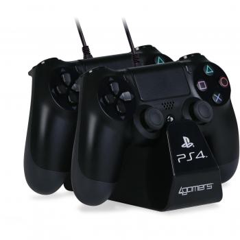 Cargador Play&Charge Doble para Mando PS4, Negro