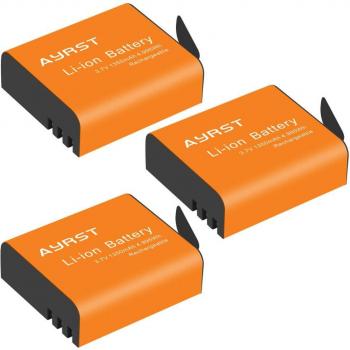 4x 1350mAh PG900 Batterien + USB Dual Charger für Action Kameras