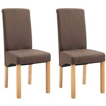 Sillas giratorias de tela marrón vidaXL