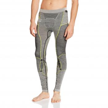 FastFlow X‑Bionic Männer Merino Longlegging – Schwarz, Grau, Gelb, S/M