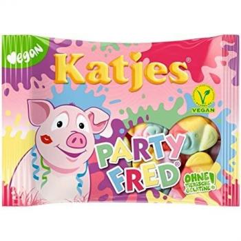 Katjes Party Fred – Bunte Schaumzucker-Süßigkeit – Himbeere, Apfel, Pfirsich, Traube