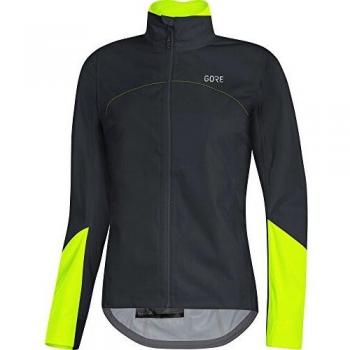 Chaqueta de Ciclismo Roadwear GORE‑TEX, Color Negro/Amarillo Neón