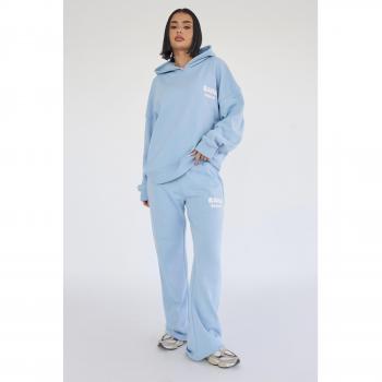 Kaiia Design Bubble Logo Wide Leg Sweat Pants in Baby Blue for Men's Size L