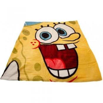 Cubre Cama Bob Esponja 170 cm Polar Azul‑Amarillo