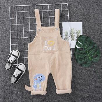 Baby Boys' Cartoon Dinosaur Overalls, Corduroy Trousers, Ages 1-4