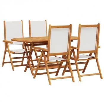 Ensemble repas extérieur 5 pièces en bois d'acacia